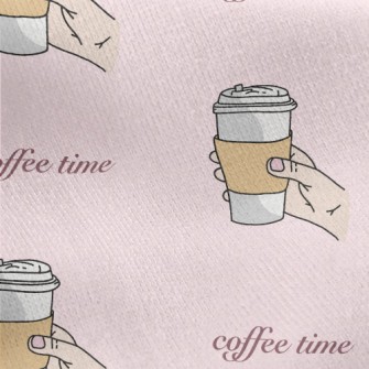 Hands Holding Aromatic Coffee Jersey Backed Fleece