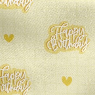 Happy Birthday In English Jersey Backed Fleece