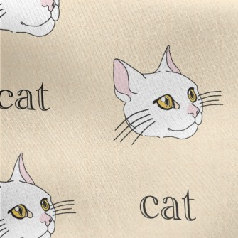 Realistic And Simple Cat Jersey Backed Fleece