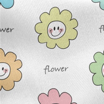 Colorful Smiling Flowers Jersey Backed Fleece