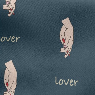 Loving Hand In Hand Pattern Jersey Backed Fleece