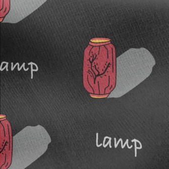 Chinese Style Red Lantern Jersey Backed Fleece