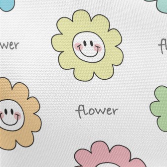 Colorful Smiling Flowers Pongee