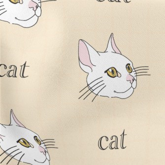 Realistic And Simple Cat Lightweight Cotton Poplin