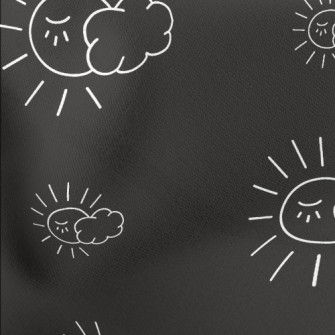 Simple Lines Of Sun And Clouds Lightweight Cotton Poplin