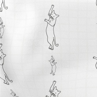 Standing Dancing Cat Lightweight Cotton Poplin