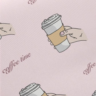 Hands Holding Aromatic Coffee Midweight Cotton Poplin