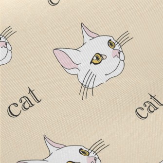 Realistic And Simple Cat Midweight Cotton Poplin