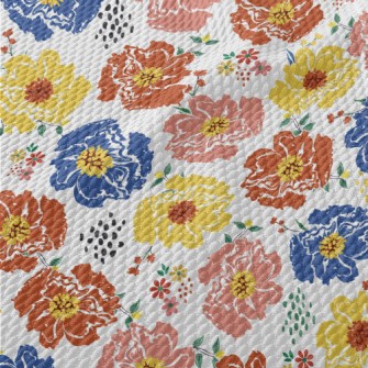 Art Graffiti Flowers Birdseye Piqué