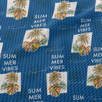 Tropical Rainforest Leaves Birdseye Piqué