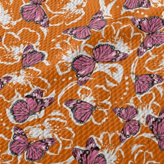 Bright Flowers And Pink Butter Birdseye Piqué