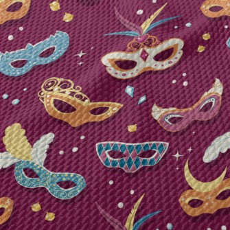 Ornately Decorated Mask Birdseye Piqué