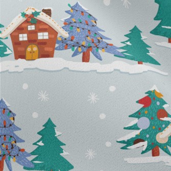 Christmas Snow House Chiffon