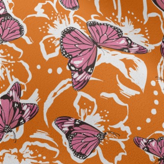 Bright Flowers And Pink Butter Chiffon