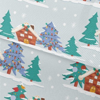 Christmas Snow House Waterproof Oxford
