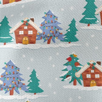 Christmas Snow House Waterproof Canvas