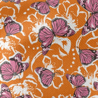 Bright Flowers And Pink Butter Waterproof Canvas