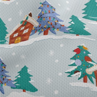 Christmas Snow House Athletic Mesh Flat Back