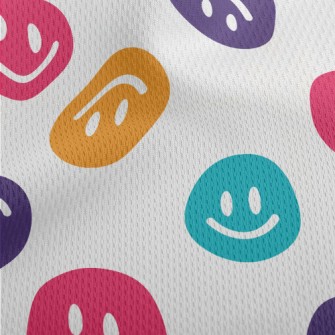 Colorful Upside Down Smiley Fa Athletic Mesh Flat Back