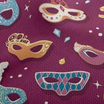 Ornately Decorated Mask Athletic Mesh Flat Back