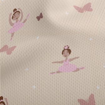 Spinning Jumping Ballet Girl Athletic Mesh Flat Back