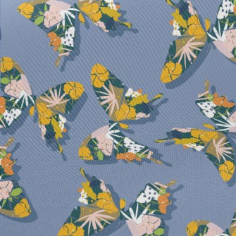 Flowers Wings Butterfly Twill