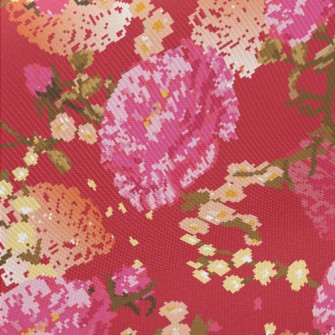 Noble Red Flowers Twill
