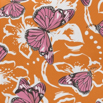Bright Flowers And Pink Butter Twill