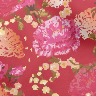 Noble Red Flowers Micro Fleece