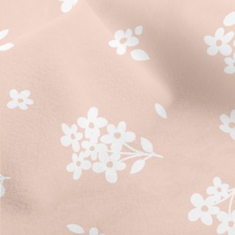 Mini White Flower Bouquet Micro Fleece
