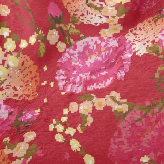 Noble Red Flowers Minky