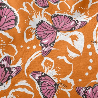 Bright Flowers And Pink Butter Minky