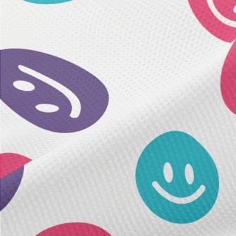 Colorful Upside Down Smiley Fa Piqué