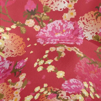 Noble Red Flowers Lightweight Performance Linen