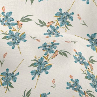 Watercolor Flowers Bouquet Lightweight Performance Linen