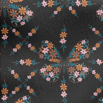 Flowers Make Up Butterflies Jersey Backed Fleece