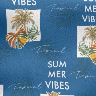 Tropical Rainforest Leaves Jersey Backed Fleece