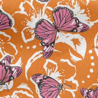 Bright Flowers And Pink Butter Jersey Backed Fleece