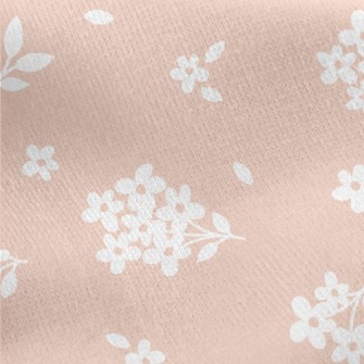 Mini White Flower Bouquet Jersey Backed Fleece