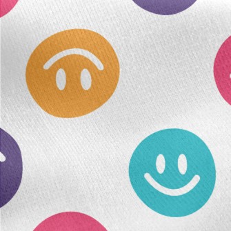 Colorful Upside Down Smiley Fa Jersey Backed Fleece