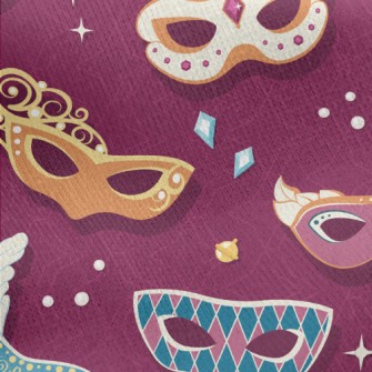 Ornately Decorated Mask Jersey Backed Fleece