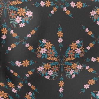 Flowers Make Up Butterflies Lightweight Cotton Poplin