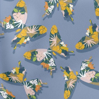 Flowers Wings Butterfly Lightweight Cotton Poplin