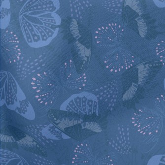 Blue Tears Butterfly Lightweight Cotton Poplin