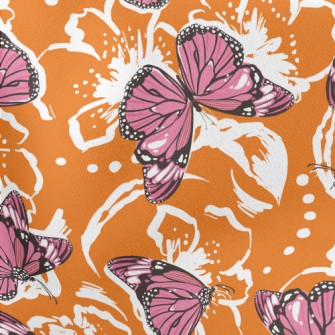 Bright Flowers And Pink Butter Lightweight Cotton Poplin