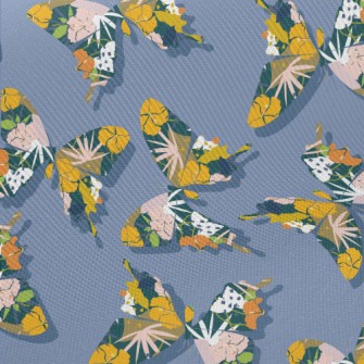Flowers Wings Butterfly Midweight Cotton Poplin