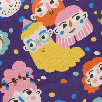 Gorgeous Cartoon Big Head Midweight Cotton Poplin