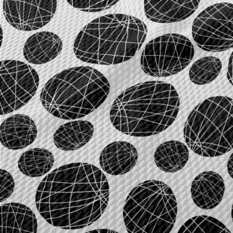 Staggered Lines And Dots Birdseye Piqué