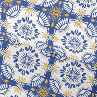 European Tiles With Flowers An Waterproof Oxford
