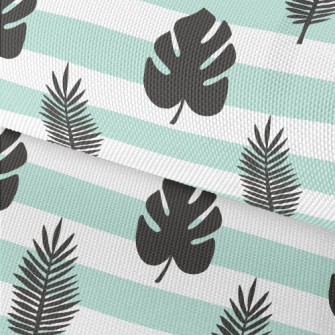 Large Striped Leaves Waterproof Oxford